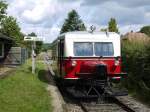 OHE VT508 ( Ameisenbär  /  Schweineschnäuzchen ) , Wismarer Schienenbus Baujahr 1937 auf seiner Stammstrecke in Döhle; 24.08.2014  