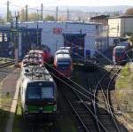 193 218 von der OHE Cargo (ELL) steht  abgestellt in Aachen-Hbf.