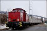 PBSV 6 mit leeren Holzwagen vor dem Sdhafen.