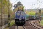 Press 110 043-6 im National Express Farbkleid durchfährt Eilvese 10.5.2017