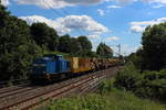 Press 204 005 mit Gleisschotterreinigungszug in Liebau Pöhl gen Reichenbach.