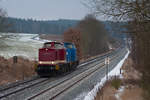 204 347-9 und 204 010-6 der PRESS als Leerfahrt aus Weiden Richtung Norden bei Naabdemenreuth, 03.01.2017