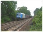 Die von der Eisenbahn-Bau- und Betriebsgesellschaft Pressnitztalbahn mbH bei der Salzburger Eisenbahn Transport Logistik GmbH (SETG) eingestellte 185 514 war am 17.05.2007 zwischen