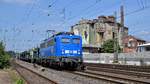 PRESS 140 050 (140 833, ex DB) mit leerem Autotransportzug in Richtung Hannover (Verden (Aller), 16.08.18).