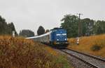 204 036-6 (202 586-4)der PRESS fuhr am 02.09.18 den Revolution Train von Schleiz nach Erfurt. Hier zu sehen in Langenbuch.