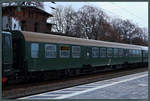 Eingereiht in einem Sonderzug steht Byu 55 80 21-11 551-1 der PRESS am 02.03.2019 im Bahnhof Calbe Ost.