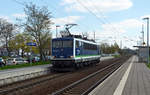 155 045 (155 238) der Press rollte am 10.04.19 Lz durch Wittenberg-Altstadt Richtung Dessau.