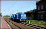 Zwei Press Diesel Lokomotiven, 204012 und 204013, kamen am 31.5.2007 in Richtung Berlin fahrend durch Wusterwitz.