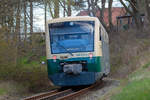 Press Regio Shuttle 650 032 nach Lauterbach Mole vor Ra 10 von Putbus. - 26.04.2021
