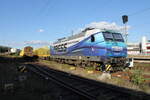 PRESS 145 030-7 (91 80 6145 085-7 D-PRESS) am 22.09.2022 an der Holzverladestelle in Bad Hersfeld.