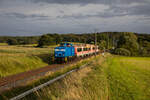 Am Abend des 09.08.2023 brachte die PRESS 345 207 zwei Modus Steuerwagen zurück nach Mukran von Bergen.