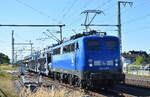 Eisenbahnbau- und Betriebsgesellschaft Pressnitztalbahn mbH, Jöhstadt (PRESS) mit ihrer  140 008-6  (NVR:  91 80 6140 845-9 D-PRESS ) und einem PKW-Transportzug am 06.08.24 Durchfahrt Bahnhof Rodleben.