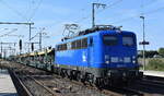 Eisenbahnbau- und Betriebsgesellschaft Pressnitztalbahn mbH, Jöhstadt (PRESS) mit ihrer  140 041-5  (NVR:  91 80 6140 810-3 D-PRESS ) und einem PKW-Transportzug (leer) am 02.09.24 Höhe