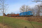 Schrottzug nach Cheb mit der Press 253 015 bei Mehltheuer am 22.01.2025 aufgenommen.  