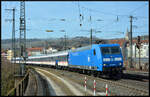 PRESS 145 065-6 (NVR: 91 80 6145 098-0 D-PRESS) am 09.03.2025 mit dem TRI Ersatz-RE 8 nach Bietigheim-Bissingen (- Stuttgart) in Würzburg.