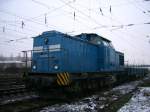 BR204 022-2 der Pressnitztalbahn am 13.12.2008 abgestellt in Magdeburg Sudenburg