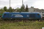 253 015-8 der Pressnitztalbahn wartet mit einen Containerzug am 04.