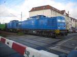 204 033 und  204 011 bei der Ausfahrt in Wismar am 21.10.10