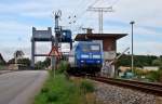 145 030-7 -Press- beim Umsetzen vor der Ziegelgrabenbrcke in Stralsund.