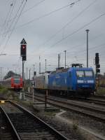 145 023 und 185 531 machten am 30.07.2011 Pause in Stendal.