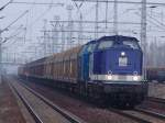 DGS89537 von WRS nach Lbbenau Sd bei der Ausfahrt aus dem Bahnhof Rostock-Seehafen.Aufgenommen am 18.03.06 in Hhe B1