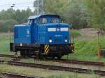 Die Press 346 003-4 wartet auf Arbeit im Cargo-Bahnhof Rostock-Seehafen.Aufgenommen am 20.05.06 in Hhe B11