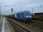 Der PRESS Eurorunner 253 015 brachte leere Laaswagen,am 11.Mai 2012,nach Bergen/Rgen.Die Wagen wurden in Bergen auf der Ladestrae mit Holz beladen.