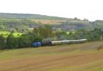 PRESS 204 022-2 + EMBB 52 8154-8 mit dem DPE 80578 von Leipzig-Plagwitz nach Freyburg, am 08.09.2012 im Unstruttal bei Nimitz.