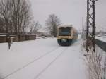 PRESS VT650 032 hatte es,am 23.Dezember 2010,durch den Schnee von Lauterbach Mole bis nach Bergen/Rgen geschafft.