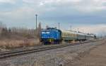 346 019 der PRESS fhrte am 01.12.12 den Sonderzug der Leipziger Eisenbahnfreunde von L-Plagwitz kommend durch Pegau nach Zeitz.