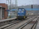 Auf Durchfahrt war die PRESS 346 025,am 01.Dezember 2012,durch Bergen/Rgen von Mukran nach Stralsund.