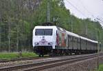 die Fleischmann bringt den Sonderzug der 01 509 von Stralsund nach Binz  hier kurz vor Bergen auf der Insel Rgen, 11.05.2013