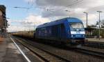 253 015-8 der PRESS ``Rasender Roland`` durchfhrt am 24.10.2013 mit einem Leerzug den Bahnhof Eichenberg, Richtung Kassel.