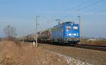 140 008 führte am 07.02.15 einen Transcereal durch Zschortau Richtung Leipzig.