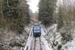 Am 20.02.16 fuhr einen Hackschnitzelzug ab Ebersdorf-Friesau Richtung Saalfeld.