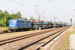 140 007-7 PRESS (140 825-1) mit einem Seat Autotransportzug in Stendal und fuhr weiter in Richtung Magdeburg.