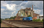 Der Eurorunner 253015 der Press holte am 4.7.2016 einen Leerpark Rungenwagen in Verden ab und fuhr damit in Richtung Eystrup.