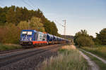 187 318 von raildox mit einem Düngerzug bei Postbauer-Heng Richtung Nürnberg, 04.07.2019