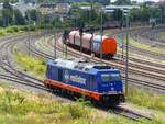 Raildox 0076 110 TRAXX F 140 DE ( 9288 0076 110-0 B-RDX ) beim pausieren in Gera am 26.8.2020