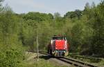 Damit nicht der Eindruck entsteht, nur die ThyssenKrupp 547 sei im Angertal unterwegs, hier noch eine Aufnahme der Railflex-Lok 3 am 27.04.2020 beim Bahnübergang an der Auermühle