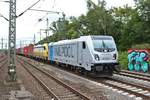 Railpool 187 303-3 und 487 001-0 am 16.07.19 in Hamburg Harburg vom Bahnsteig aus fotografiert