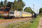 Railpool 185 680-6 auf der Bahnstrecke Friedberg-Hanau bei Bruchköbel  am 24. August 2019