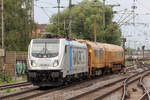 Rpool 187 006-2 mit einer Schienenschleifmaschine in Hannover-Linden/Fischerhof 1.8.2020