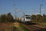 Railpool's 187 301 schleppte am 3.November 2020 im Auftrag von Raildox einen Getreidezug durch Salzbergen.