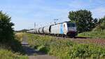 Railpool 186 257, vermietet an HSL Logistik, mit Getreidezug (?) in Richtung Bremen (Rohrsen, 02.08.2022).