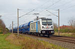 187 311 von Railpool führte am 24.11.24 einen Schwenkdachwagenzug durch Greppin Richtung Bitterfeld. Obwohl an der Front ein DB-Keks klebt würde ich doch eher auf eine Leistung von Raildox tippen.