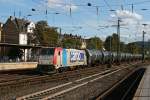 Railpool / SBB Cargo 186 181 mit einem Kesselwagenzug am 19.08.2010 in Koblenz.