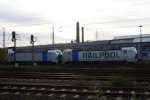 193 805-9 und 193 802-6 beide von Railpool stehen in Herzogenrath-Hbf bei Sonne und Wolken am Nachtmittag vom 9.11.2013.