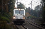 193 813-3 von Railpool  kommt als Lokzug aus Mönchengladbach-Hbf nach Aachen-West  und kommt aus Richtung Mönchengladbach-Hbf,Rheydt-Hbf,Wickrath,Beckrath,Herrath und fährt durch Erkelenz in Richtung Baal,Hückelhoven-Baal,Brachelen,Lindern,Süggerrath,Geilenkirchen,Frelenberg,Zweibrüggen,Übach-Palenberg,Rimburg,Finkenrath,Hofstadt,Herzogenrath, Kohlscheid,Richterich,Laurensberg,Aachen-West. 
Aufgenommen vom Bahnsteig 1 in Erkelenz.
Bei Wolken am Nachmittag vom 1.11.2016.