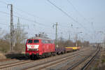 In Saarmund kam Railsystems RP GmbH, 218 319  mit einem Leerzug, in Richtung Michendorf gefahren. 08.03.2025